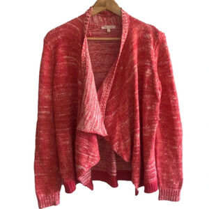Women's Red Open Front Cardigan Sweater